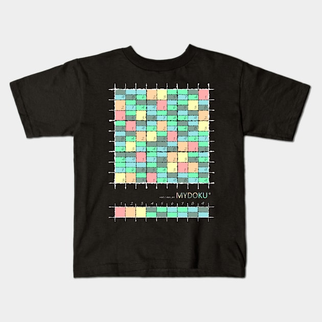 Mydoku_W003_H001_001_F: Sudoku, Sudoku coloring, logic, logic puzzle, holiday puzzle, fun, away from screen Kids T-Shirt by Mydoku